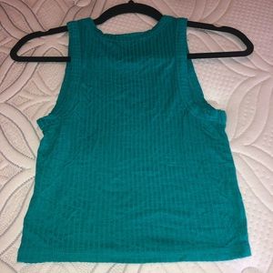 SMALL turquoise crop top shirt